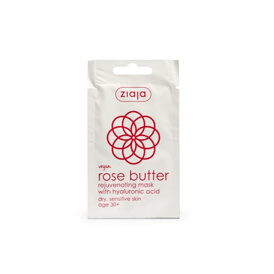 rose butter 30+ - ziaja - cosmetics - Rose butter rejuvenating mask with hyaluronic acid 7ml/sachet ZIAJA